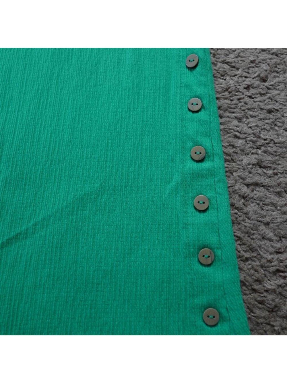 Belle Kim Gravel Wide Leg Pants Womens 1X Green Button Accent Bohemian Casual - Picture 4 of 9